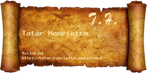 Tatár Henrietta névjegykártya