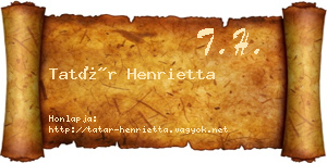 Tatár Henrietta névjegykártya